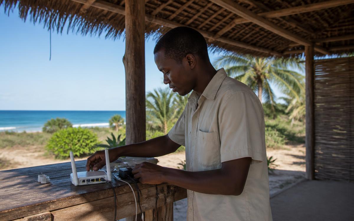 Conectividade e internet em Inhambane, Moçambique