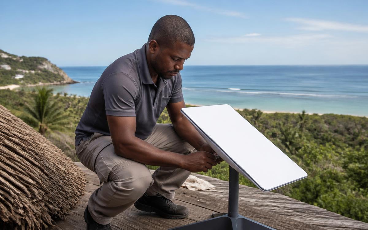 Starlink em Moçambique — instalação e gestão — Internet de Moçambique